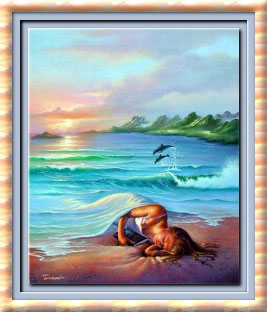 cadre sirène et dauphins
